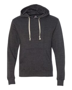 J. America 8871 Men’s Triblend Fleece Hooded Sweatshirt – Black Triblend