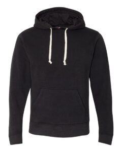 J. America 8871 Men’s Triblend Fleece Hooded Sweatshirt – Black Solid