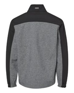 DRI DUCK 5350 Men’s Motion Soft Shell Jacket – Black Heather/ Black (back)