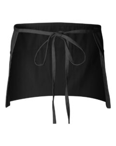 Q-Tees Q2115 Waist Apron with Pockets – Black (back)