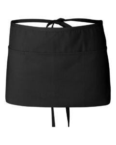 Q-Tees Q2115 Waist Apron with Pockets – Black