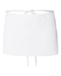 Q-Tees Q2115 Waist Apron with Pockets – White