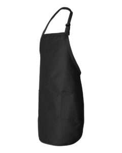 Q-Tees Q4350 Full-Length Apron with Pockets – Black (side)