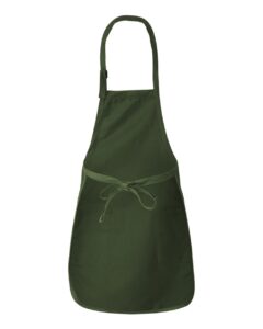 Q-Tees Q4350 Full-Length Apron with Pockets – Forest (back)