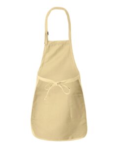 Q-Tees Q4350 Full-Length Apron with Pockets – Natural (back)
