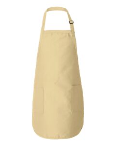 Q-Tees Q4350 Full-Length Apron with Pockets – Natural