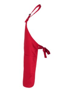 Q-Tees Q4350 Full-Length Apron with Pockets – Red (side)