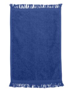 Q-Tees T100 Fringed Fingertip Towel – Royal