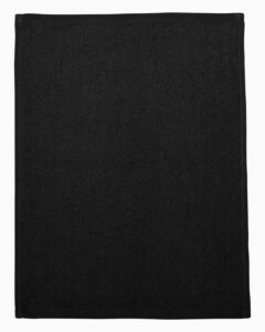 Q-Tees T600 Hemmed Fingertip Towel – Black