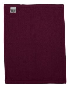 Q-Tees T600 Hemmed Fingertip Towel – Maroon (back)