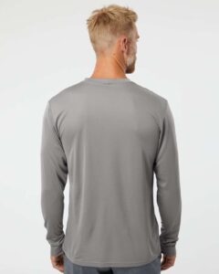 Augusta Sportswear 788 Unisex Nexgen Performance Long Sleeve T-Shirt – Graphite (on model back)