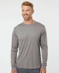 Augusta Sportswear 788 Unisex Nexgen Performance Long Sleeve T-Shirt – Graphite (on model)