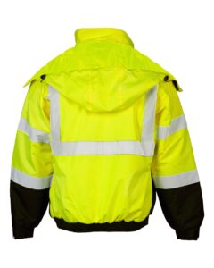 Kishigo JS121-122 Unisex Economy Bomber Jacket – Lime (back)