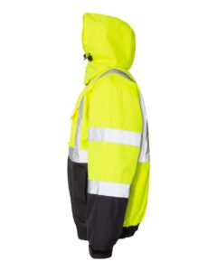 Kishigo JS121-122 Unisex Economy Bomber Jacket – Lime (side)