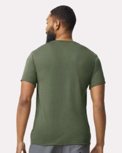 Gildan 42000 Unisex Performance® T-Shirt – Military Green (on model back)
