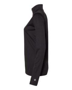 Badger 4103 Women’s B-Core Quarter-Zip Pullover – Black/ Graphite (side)