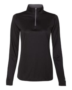 Badger 4103 Women’s B-Core Quarter-Zip Pullover – Black/ Graphite