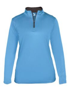 Badger 4103 Women’s B-Core Quarter-Zip Pullover – Columbia Blue/ Graphite