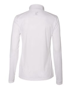 Badger 4103 Women’s B-Core Quarter-Zip Pullover – White/ Graphite (back)