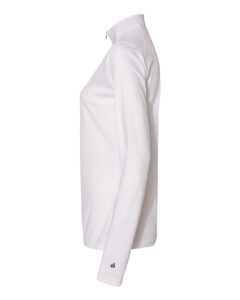 Badger 4103 Women’s B-Core Quarter-Zip Pullover – White/ Graphite (side)