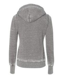 J. America 8912 Women’s Zen Fleece Hooded Sweatshirt – Cement (back)