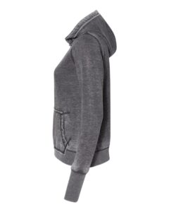 J. America 8912 Women’s Zen Fleece Hooded Sweatshirt – Dark Smoke (side)