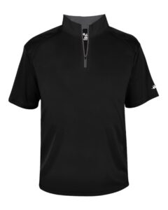 Badger 4199 Men’s B-Core Short Sleeve Quarter-Zip – Black/ Graphite
