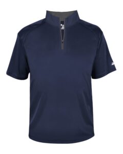 Badger 4199 Men’s B-Core Short Sleeve Quarter-Zip – Navy/ Graphite