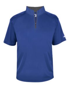 Badger 4199 Men’s B-Core Short Sleeve Quarter-Zip – Royal/ Graphite