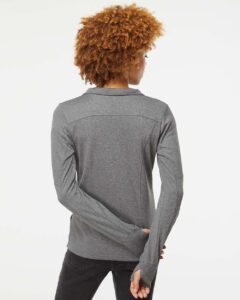 Independent Trading Co. EXP60PAZ Women’s Poly-Tech Full-Zip Track Jacket – Gunmetal Heather (on model back)