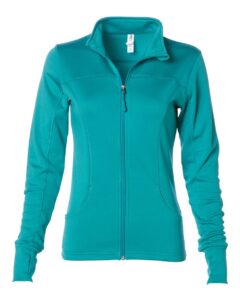 Independent Trading Co. EXP60PAZ Women’s Poly-Tech Full-Zip Track Jacket – Lapis Green