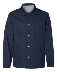 Independent Trading Co. EXP99CNB Men’s Water-Resistant Windbreaker Coach’s Jacket – Classic Navy