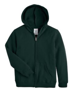 Hanes P480 Youth EcoSmart® Full-Zip Hooded Sweatshirt – Deep Forest
