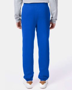 Hanes P650 Unisex EcoSmart® Sweatpants – Deep Royal (on model back)
