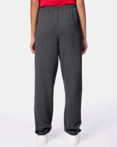 Hanes P650 Unisex EcoSmart® Sweatpants – Charcoal Heather (on model back)