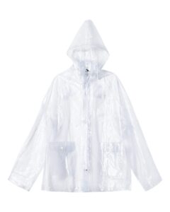 Augusta Sportswear 3160 Men’s Clear Hooded Rain Jacket – Clear (side)