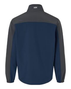 DRI DUCK 5350T Men’s Tall Motion Soft Shell Jacket – Deep Blue/ Charcoal (back)