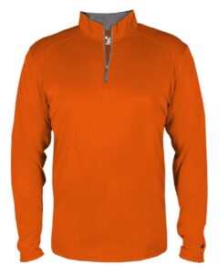 Badger 2102 Youth B-Core Quarter-Zip Pullover – Burnt Orange/ Graphite
