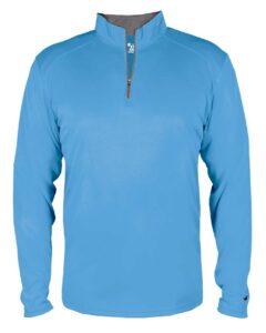 Badger 2102 Youth B-Core Quarter-Zip Pullover – Columbia Blue/ Graphite