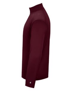 Badger 2102 Youth B-Core Quarter-Zip Pullover – Maroon/ Graphite (side)