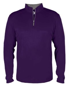 Badger 2102 Youth B-Core Quarter-Zip Pullover – Purple/ Graphite