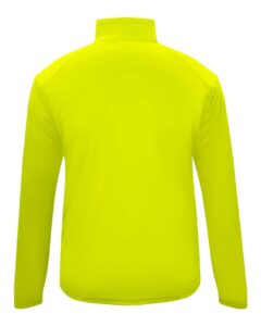 Badger 2102 Youth B-Core Quarter-Zip Pullover – Safety Yellow Green/ Graphite (back)
