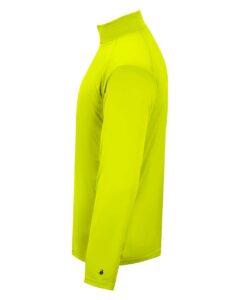 Badger 2102 Youth B-Core Quarter-Zip Pullover – Safety Yellow Green/ Graphite (side)