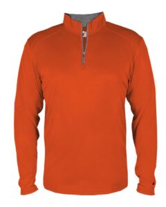 Badger 4102 Men’s B-Core Quarter-Zip Pullover – Burnt Orange/ Graphite