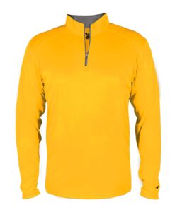 Badger 4102 Men’s B-Core Quarter-Zip Pullover – Gold/ Graphite