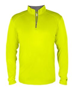 Badger 4102 Men’s B-Core Quarter-Zip Pullover – Safety Yellow Green/ Graphite