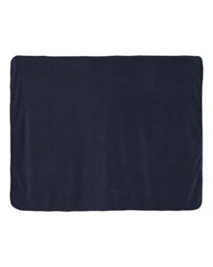 Alpine Fleece 8707 Micro Coral Fleece Blanket – Navy (side)