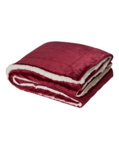 Alpine Fleece 8712 Micro Mink Sherpa Blanket – Burgundy (side)