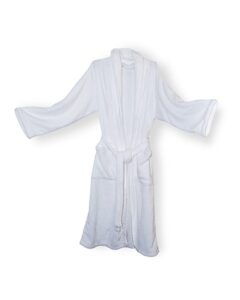 Alpine Fleece 8723 Unisex Mink Touch Luxury Robe – White