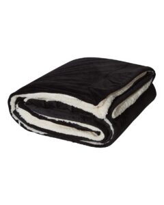 Alpine Fleece 8726 Oversized Mink Sherpa Blanket – Black (side)